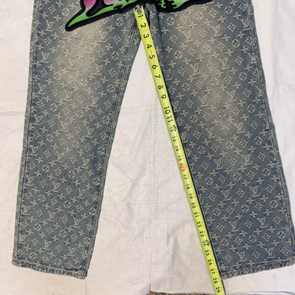 Authentic Louis Vuitton Virgil Abloh Graffiti Tuffetage Jeans LV denim pants 32 - Picture 7 of 11